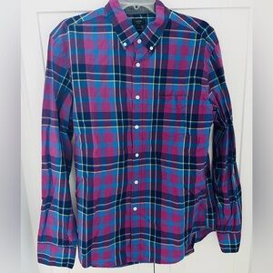 J. Crew Tartan Men's Plaid Button-Down Shirt 100% cotton size Large